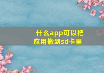 什么app可以把应用搬到sd卡里