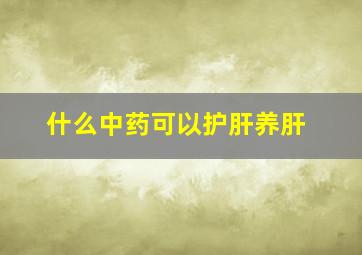 什么中药可以护肝养肝