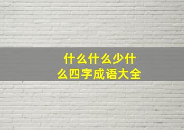 什么什么少什么四字成语大全