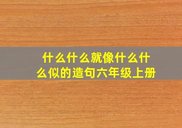 什么什么就像什么什么似的造句六年级上册