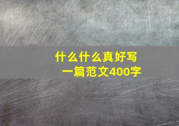 什么什么真好写一篇范文400字