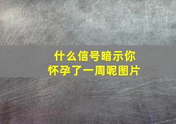 什么信号暗示你怀孕了一周呢图片