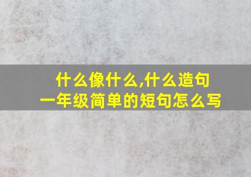 什么像什么,什么造句一年级简单的短句怎么写