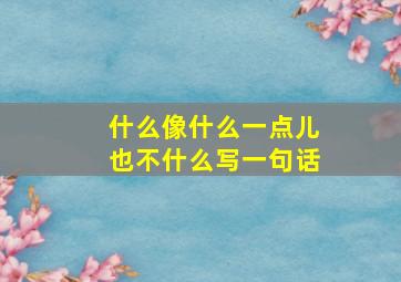 什么像什么一点儿也不什么写一句话