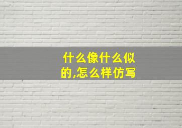 什么像什么似的,怎么样仿写