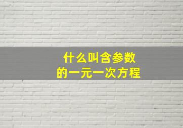 什么叫含参数的一元一次方程