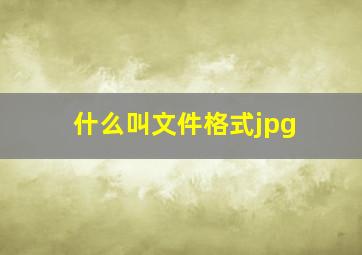 什么叫文件格式jpg