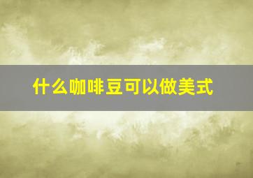 什么咖啡豆可以做美式