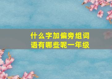 什么字加偏旁组词语有哪些呢一年级