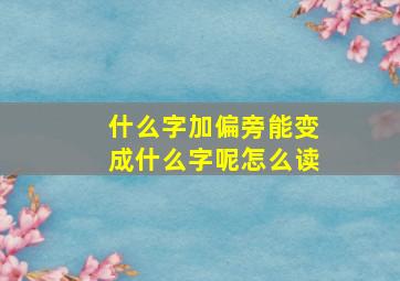 什么字加偏旁能变成什么字呢怎么读