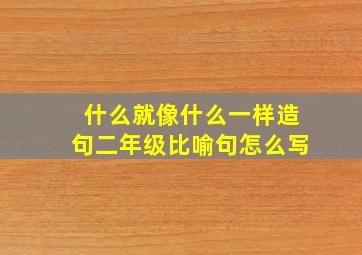 什么就像什么一样造句二年级比喻句怎么写