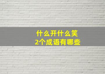 什么开什么笑2个成语有哪些