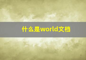 什么是world文档