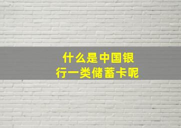 什么是中国银行一类储蓄卡呢