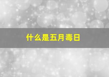 什么是五月毒日