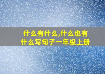 什么有什么,什么也有什么写句子一年级上册