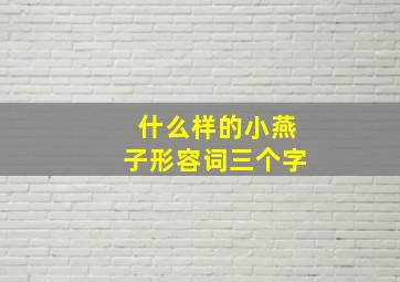 什么样的小燕子形容词三个字