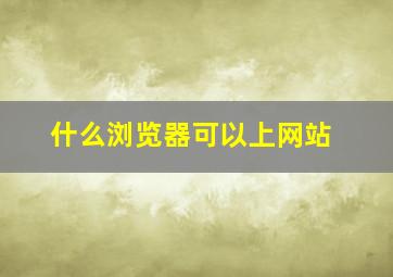 什么浏览器可以上网站