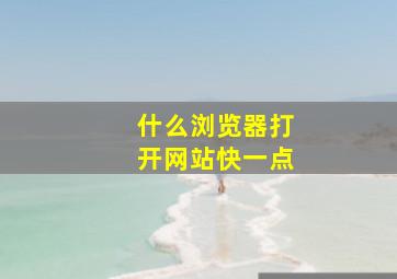 什么浏览器打开网站快一点