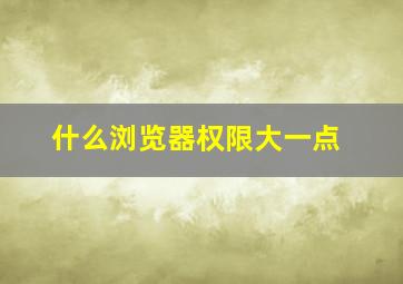 什么浏览器权限大一点