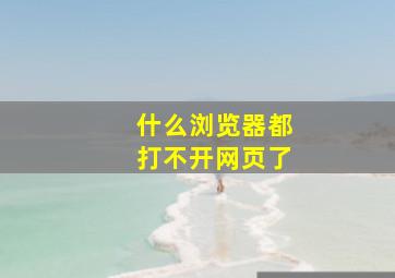 什么浏览器都打不开网页了