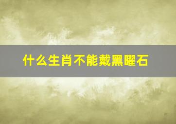 什么生肖不能戴黑曜石