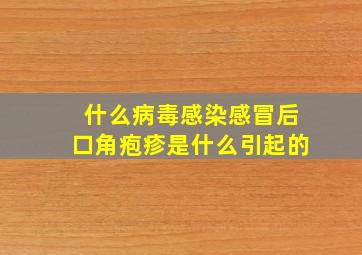 什么病毒感染感冒后口角疱疹是什么引起的