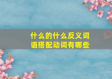 什么的什么反义词语搭配动词有哪些