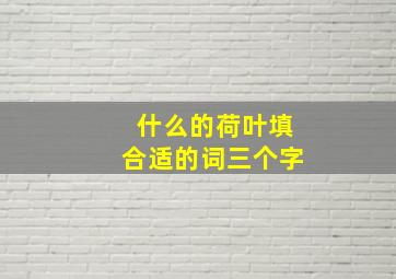 什么的荷叶填合适的词三个字