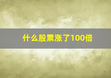 什么股票涨了100倍