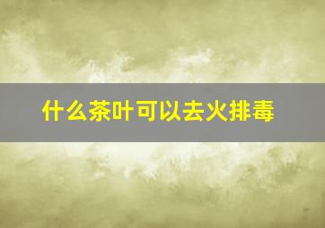 什么茶叶可以去火排毒