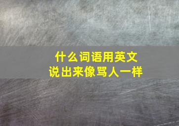 什么词语用英文说出来像骂人一样