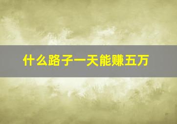 什么路子一天能赚五万