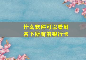 什么软件可以看到名下所有的银行卡