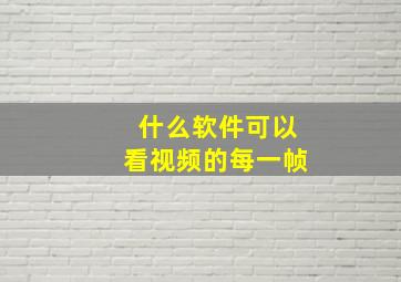 什么软件可以看视频的每一帧