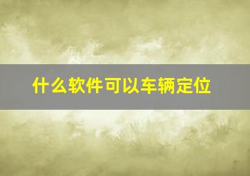 什么软件可以车辆定位