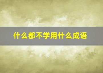 什么都不学用什么成语