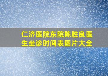 仁济医院东院陈胜良医生坐诊时间表图片大全