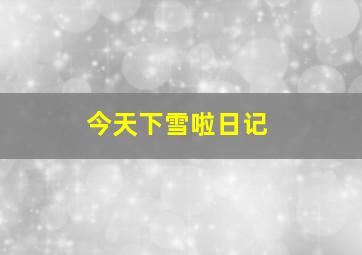 今天下雪啦日记