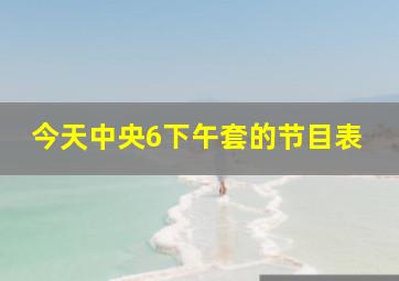 今天中央6下午套的节目表