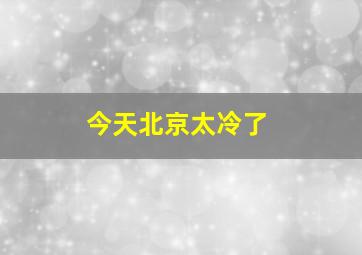 今天北京太冷了