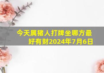 今天属猪人打牌坐哪方最好有财2024年7月6日