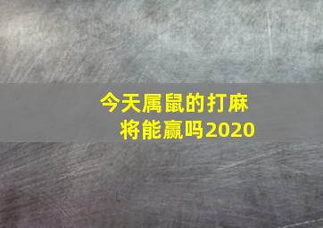 今天属鼠的打麻将能赢吗2020