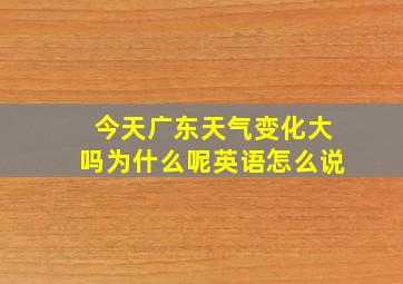 今天广东天气变化大吗为什么呢英语怎么说