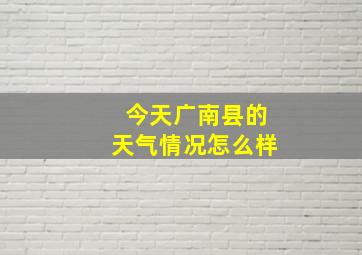 今天广南县的天气情况怎么样