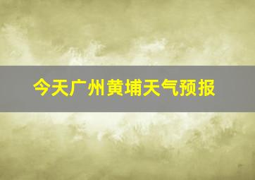 今天广州黄埔天气预报