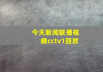 今天新闻联播视频cctv1回放