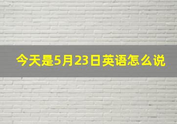 今天是5月23日英语怎么说