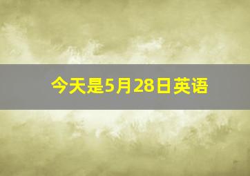 今天是5月28日英语