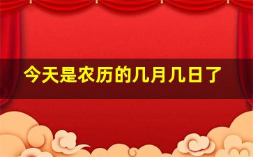 今天是农历的几月几日了